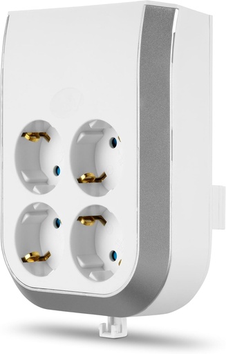 Banda de alimentare cu 4 cai REV, montata pe perete, 230 VCA, 50 Hz, 16 A, 3500 W, alb (pentru utilizarea numai cu suport fix de perete) 