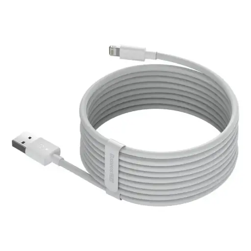 Set 2 Cabluri USB la Lightning BASEUS Simple Wisdom 1.5m Alb 2.4A 