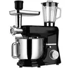 Robot de bucătărie de 3200 W cu bol de amestecare din oțel inoxidabil de 6 L, inclusiv cârlig de amestecare, cârlig pentru aluat, tel și protecție antistropire, 6 viteze, set de 12 piese, negru