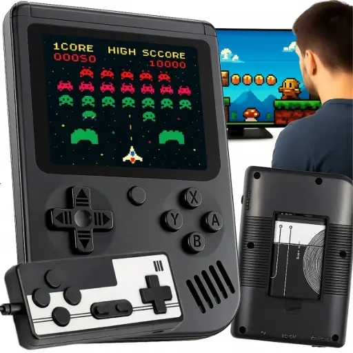 Mini consolă de jocuri retro cu 400 de jocuri, 3'' -e150