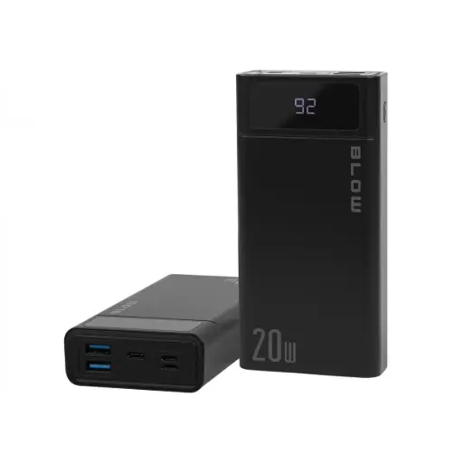 [81-147] Baterie externă 20000mAh QC+PD 20W + Lightning PB20E Czarny 81-147