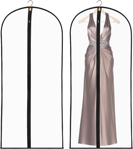Saci lungi pentru haine Dntorx, set de 2, 60 x 140 cm, transparenți