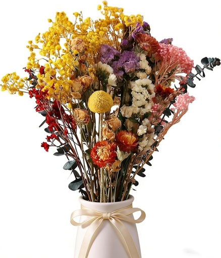 Set de decorațiuni cu 30 de flori uscate, flori de căpșună naturale, buchet de flori uscate, flori uscate, decorațiune cu flori uscate pentru sufragerie, casă, nuntă și decorare de masă