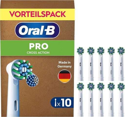 Cap de periuță de dinți electrică Oral-B Pro Cross Action, pachet de 10 capete de periuță de dinți de schimb, , alb