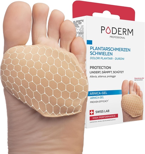 PODERM - Protecție împotriva bătăturilor și durerilor plantare - Gel de arnică patentat - Ameliorare imediată a durerii - Amortizează și previne bătăturile - Ingrediente active 100% naturale - 