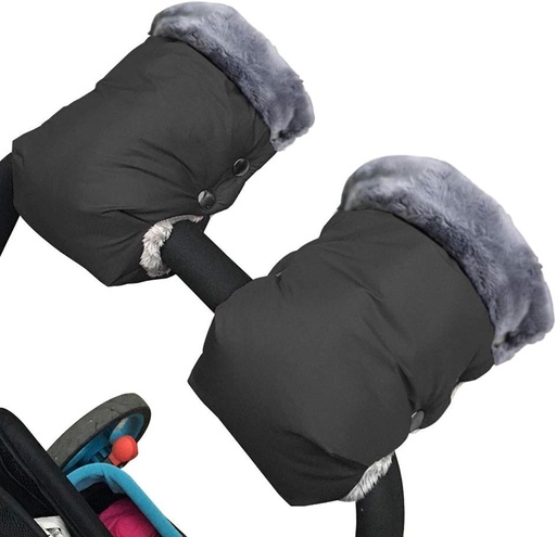 Husă de mână din fleece pentru cărucior, husă universală impermeabilă și rezistentă la vânt pentru cărucior, cărucior de bicicletă și remorcă (18 * 26cm / 7,08 * 10,23 inch negru)