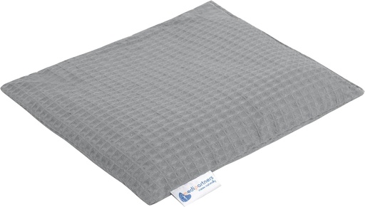Pernă termică mare cu sâmburi de cireș Medi Partners, 500 g, dreptunghiulară, 20x25 cm, naturală, 100% bumbac, terapie prin masaj cu căldură și rece (gri)