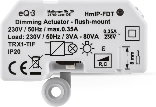 Actuator de reglare a intensității luminoase Homematic IP 150609A0, montare încastrată, 230 V, gri