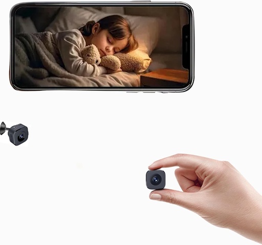 Cameră spion mini PVZLEXN, cameră spion WiFi wireless, înregistrare 1080P, mică, detectare mișcare, înregistrare de la distanță, supraveghere invizibilă, Micro (2.4GHz)