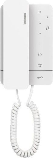 Stație audio interfon BTICINO, CLASSE 100 A16M, unitate interioară cu receptor pentru sisteme de interfonie cu 2 fire cu funcție de interfonie/apel medic, 3 butoane tactile, 4 butoane configurabile liber și 16 diafragme melodice