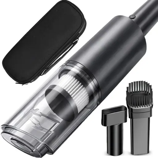 Aspirator de mână fără fir, puternic, 120 W – fără sac, cu filtru HEPA lavabil – aspirator mini pentru mașină, casă și birou