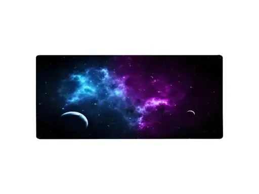[E655-3] Mouse pad XXL pentru gaming, 80 x 40 cm, antiderapant, model spațiu cosmic
