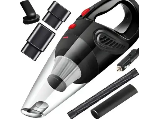 Aspirator portabil de mână pentru mașină, 120 W, aspirator auto, aspirator compact și puternic, de uscat, cu forță mare de aspirare, accesorii pentru spații înguste, 12 V, pentru autoturisme, negru