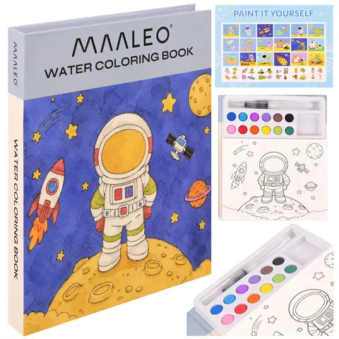 Planșă de colorat cu apă - astronautul Maaelo
