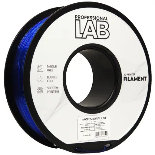 Filament imprimanta 3D PETG Transparent Blue - Prof. Lab 1.75mm 1KG