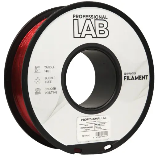 Filament imprimanta 3D PETG Transparent Red - Prof. Lab 1.75mm 1KG