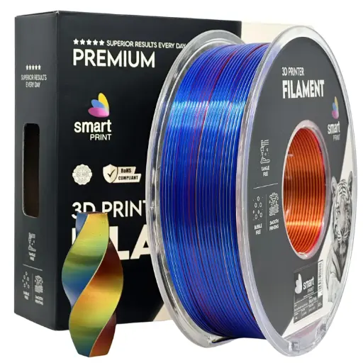 Filament imprimanta 3D Silk PLA Tri Color Red Yellow Blue - Smart Print 1.75mm 1KG