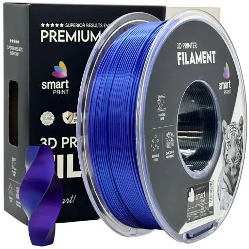 Filament imprimanta 3D Silk PLA Tri Color Blue Purple Black - Smart Print 1.75mm 1KG