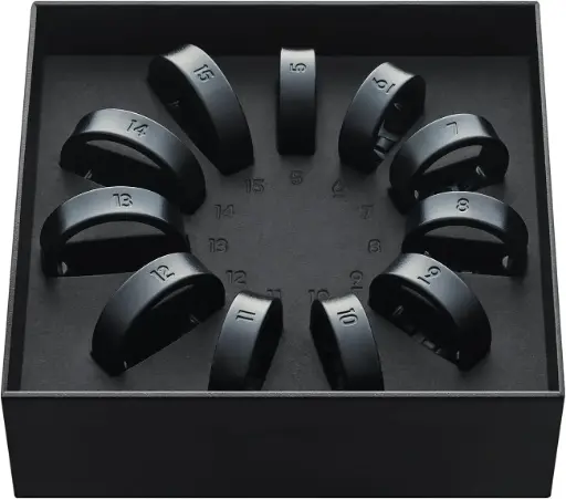 Kit Samsung Galaxy Ring Sizer, Pentru a gasi dimensiunea corecta a inelului, Smart Ring Galaxy Ring vandut separat, Dimensiuni inel 5-15 (SUA), Titanium Black 