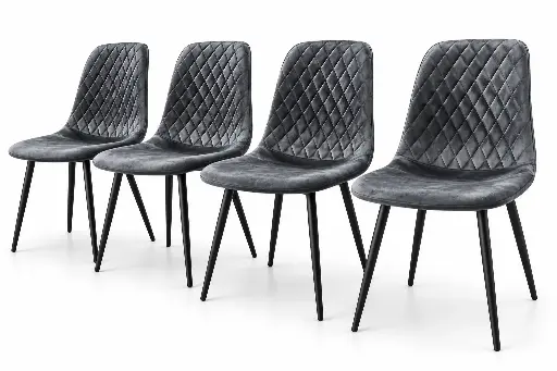 Set 4 scaune dining gri inchis - Florida 