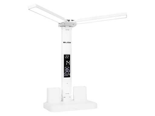 [44-189] Lampă de birou LED Blow LB-24 cu ceas, termometru și display LCD, 3 culori de lumină, 5 trepte, USB-C