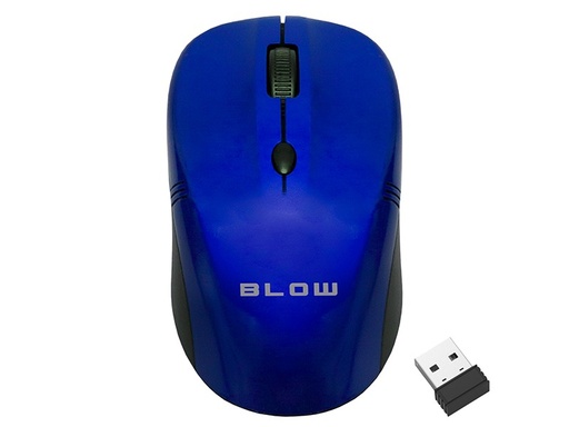 [84-004] Mouse optic wireless Blow MB-10 albastru, 2,4 GHz, 1000/1200/1600 DPI, receptor USB nano, ambidextru