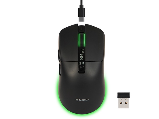 [84-058] Mouse gaming optic wireless Blow Adrenaline Sigma, 6400 DPI, 2,4 GHz / Bluetooth / USB, iluminare RGB