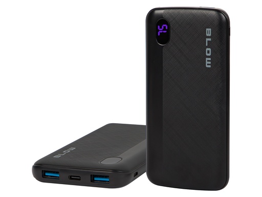 [81-151] Power bank PB10B 10000 mAh negru, încărcare rapidă 22,5 W QC 3.0 și PD, 2 x USB-A, USB-C, afișaj LED