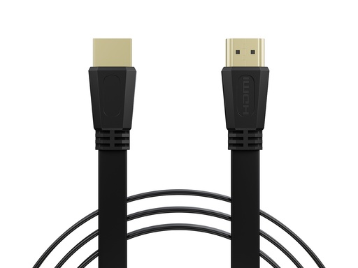 [92-607] Cablu HDMI - HDMI Classic plat Slim 3 m, HDMI 2.0, 4K 60 Hz, 18 Gbps, mufe placate cu aur, negru