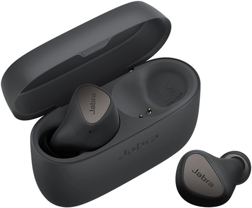 Casti intraauriculare fara fir Jabra Elite 4 cu anulare activa a zgomotului - Casti Bluetooth confortabile cu redare Spotify Tap, Google Fast Pair, Microsoft Swift Pair si Multipoint - Gri inchis