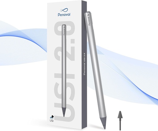 Stylus Penoval USI 2.0 pentru Chromebook, 4096 niveluri de presiune, magnetic, pentru tableta Google Pixel, Amazon Fire Max 11, Lenovo Chromebook Duet, HP Chromebook X360 14b, sfaturi de inlocuire incluse.