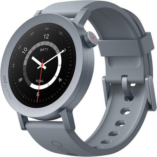 Ceas inteligent CMF by Nothing Watch Pro 2 cu afișaj AMOLED de 1,32 inchi, autonomie de 11 zile a bateriei, apelare Bluetooth cu anulare a zgomotului AI și GPS cu mai multe sisteme integrat - Gri Ash