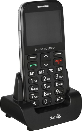 Telefon mobil cu butoane mari Primo 366 by Doro cu incarcator de masa, negru
