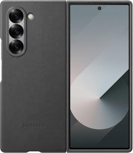 Husa Samsung Kindsuit EF-VF956 pentru Galaxy Z Fold6 | Husa pentru smartphone, husa pentru telefon mobil, husa de protectie, piele vegana, rezistenta la zgarieturi, gri