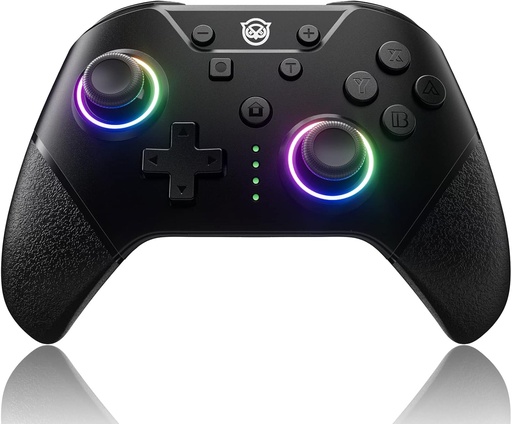 Comutator fără fir NYXI Chaos LED Pro Controler pentru comutator/Switch OLED/Controler Lite cu Joystick cu efect Hall O singură tastă Trezire/Buton programabil/Turbo/Vibrație reglabilă/Giroscop 6 axe