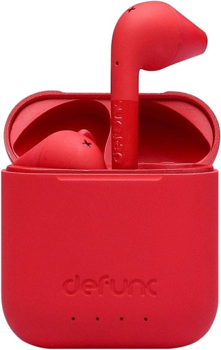 Casti wireless Defunc True Go Slim IPX4 Casti stereo Bluetooth 5.0, impermeabile, in-ear, cu microfon incorporat, durata lunga de viata a bateriei si carcasa de incarcare (rosu)