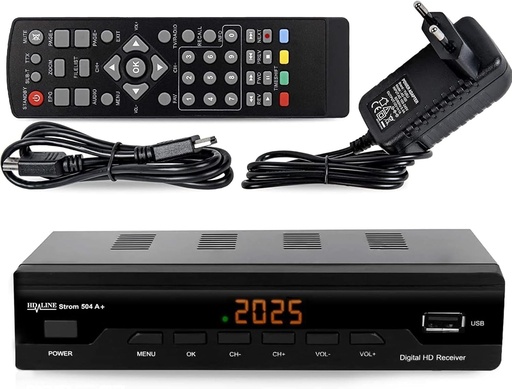 Strom 504 A+ Decodor TNT Full HD -DVB-T2 - Compatibil HEVC264 - (HDMI, SCART, USB, Digital Plus) Negru