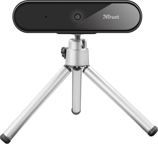 Trust Tyro Webcam Full HD 1080p cu microfon pentru PC, unghi larg, focalizare automată, USB Plug and Play, cameră video pentru apeluri video, conferințe, Hangouts, Skype, echipe, zoom - negru