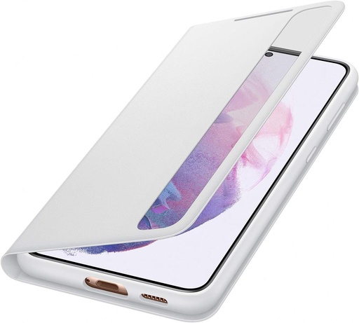Husa Samsung Clear View pentru smartphone EF-ZG996 pentru Galaxy S21+ 5G Husa cu clapeta, husa pentru telefon mobil, extra-subtire, rezistenta la socuri, husa de protectie, gri deschis