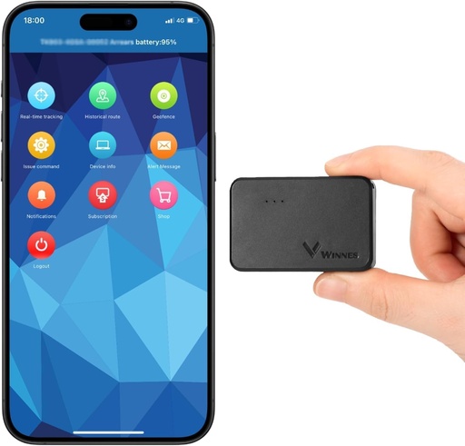 Winnes 4G Mini GPS Tracker 1500mAh Magnet GPS Tracker Auto cu cartelă SIM Aplicație gratuită Mic GPS Tracker Urmărire globală în timp real Portofel pentru copii Valisă Mașini