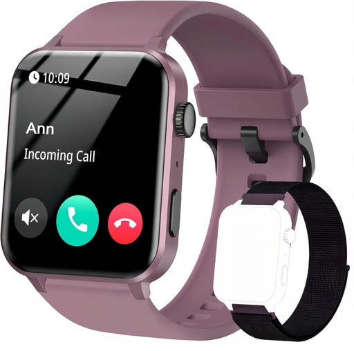 Ceas inteligent IOWODO pentru femei si barbati, apeluri Bluetooth, muzica, pedometru, ceas fitness de 1,85 inchi, peste 100 de monitorizare sport, monitorizare somn, monitorizare ritm cardiac, ceas inteligent pentru Android si iOS