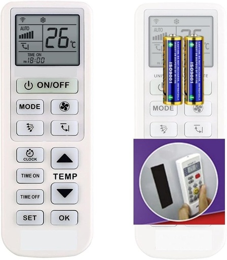 Telecomanda aer conditionat BEKO Beko, suport + baterii incluse, telecomanda compatibila cu aer conditionat BEKO, livrare in 24-48 ore COMPATIBIL MANDO.