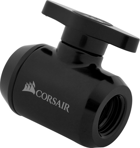 Corsair Hydro X Series, supapă cu bilă XF (filet BSPP G1/4", alamă solidă durabilă, etanșare în două etape, finisaj premium, optimizat pentru debite), negru, mărime unică