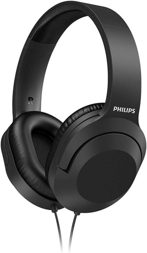 Philips Audio TAH2005BK/00 Căști stereo over-ear cu fir (cablu de 2 m, drivere din neodim de 40 mm, izolare pasivă a zgomotului, bandă reglabilă, ușoară) negru, mărime unică