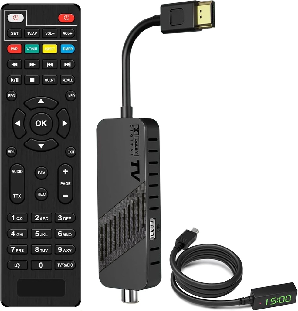 Decodor Leyf DVB-T2 TNT Full HD 1080P, decodor TV ascuns in spatele ...