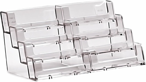 Suport pentru carti de vizita Taymar, suport pentru carti de vizita, afisaj pentru carti de vizita, nivel 2x4, transparent