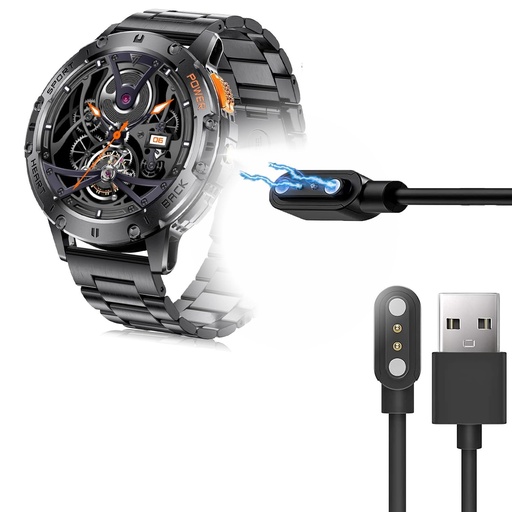 Cablu de incarcare Blueshaweu compatibil cu smartwatch LIGE EF5 1.43'', statie de incarcare pentru incarcator cu cablu compatibil pentru smartwatch LIGE EF5/DREMAC EF5 / ESFOE EF5 1.43'' (negru)