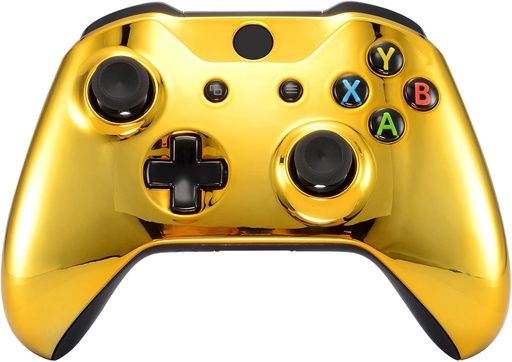 Carcasă frontală eXtremeRate Chrome Gold Edition pentru controlerul wireless Xbox One model 1708, capac personalizat de schimb pentru controlerul Xbox One S și Xbox One X - Controlerul NU este inclus