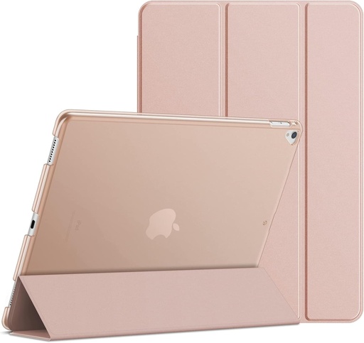 Husa JETech pentru iPad Pro 12.9 (generatia 1 si a 2-a, modele 2015 si 2017), husa pentru suport Folio cu trezire/dormire automata (aur roz)