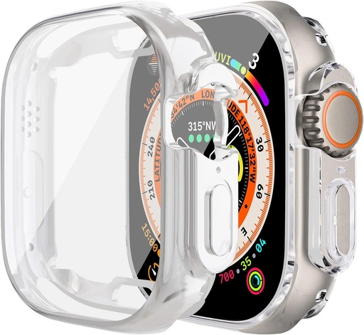 Husa moale compatibile pentru Apple Watch Ultra 49 mm Protector de ecran peste tot Husa de protectie ultra-subtire de inalta definitie pentru iWatch Ultra 49 mm argintiu/transparent